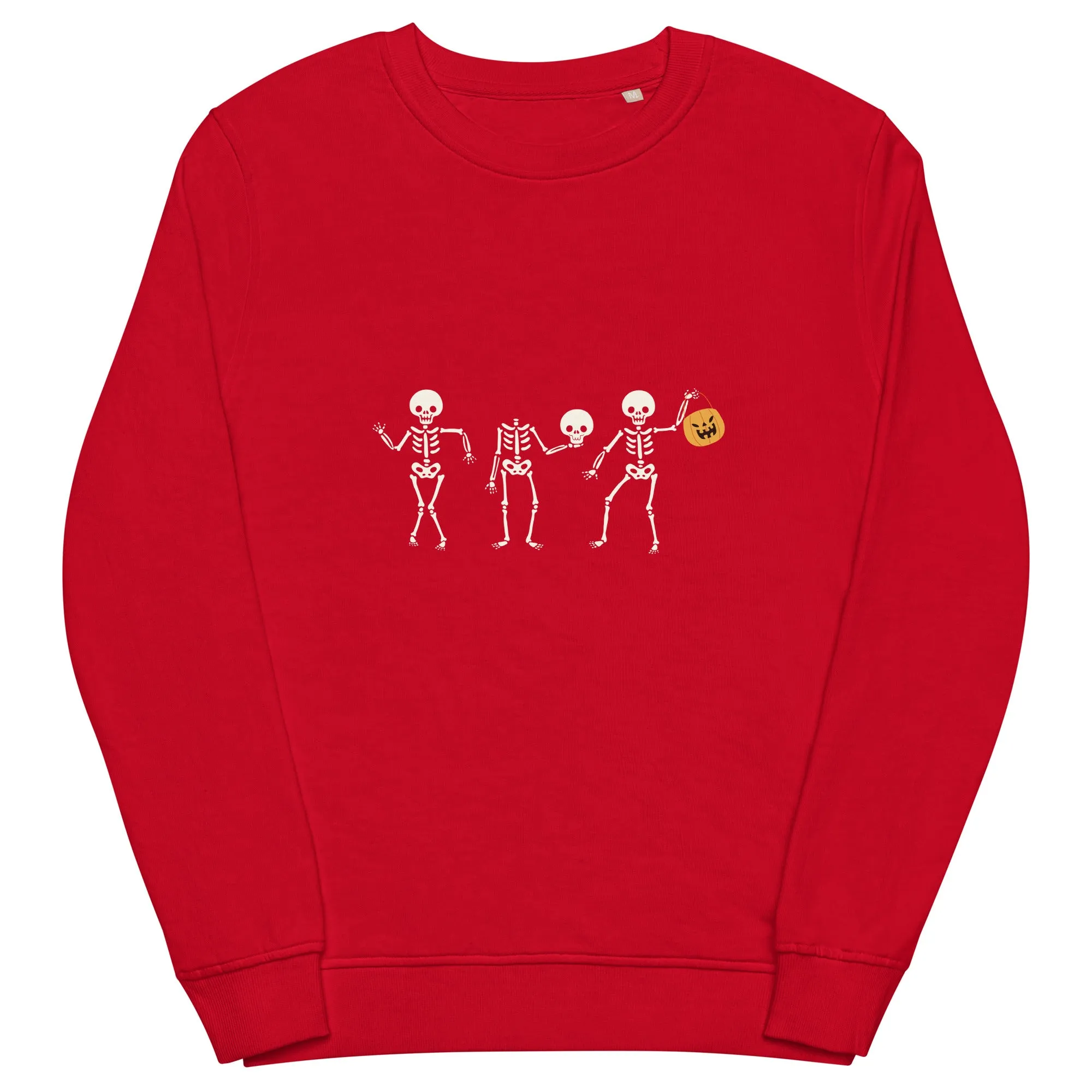 3 Skeleton Dancing Halloween Graphic Men Organic Sweatshirt