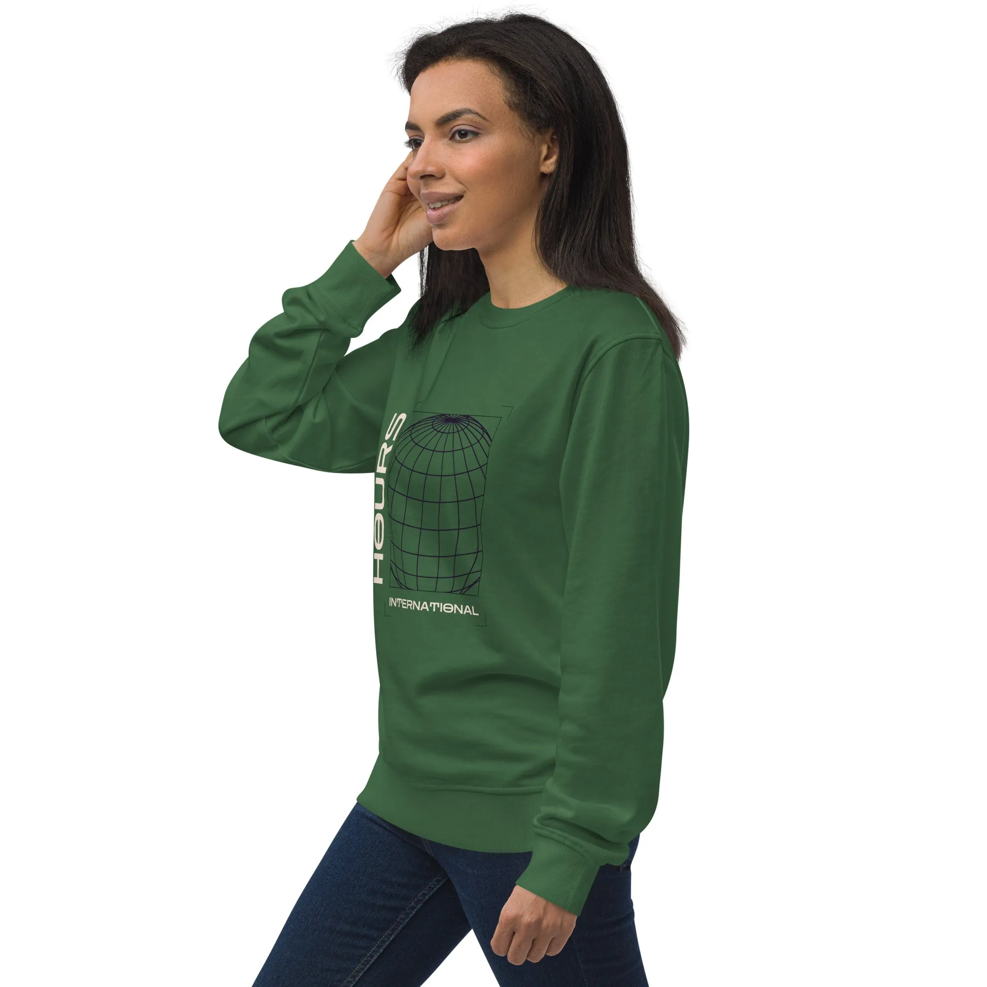 Abstract Globe Graphic Women Organic Sweatshirt