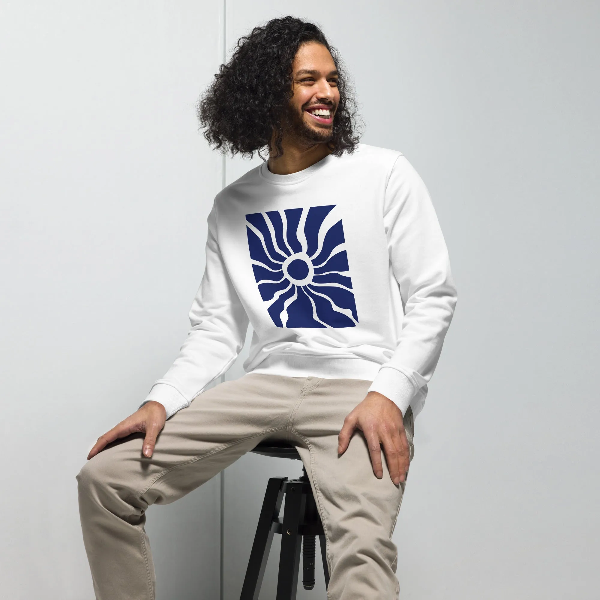 Abstract Sun Graphic Men Organic Sweatshirt