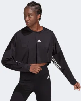 Adidas Hyperglam Cut 3-Stripes Oversized Women Training Long Sleeve Black/White Hg5977