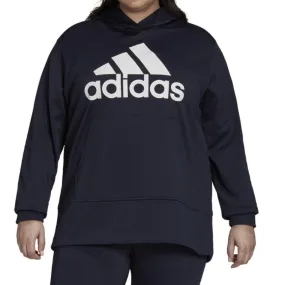 ADIDAS Women's Aeroready Big-Logo Hoodie 1X Navy Blue Sweatshirt NWT