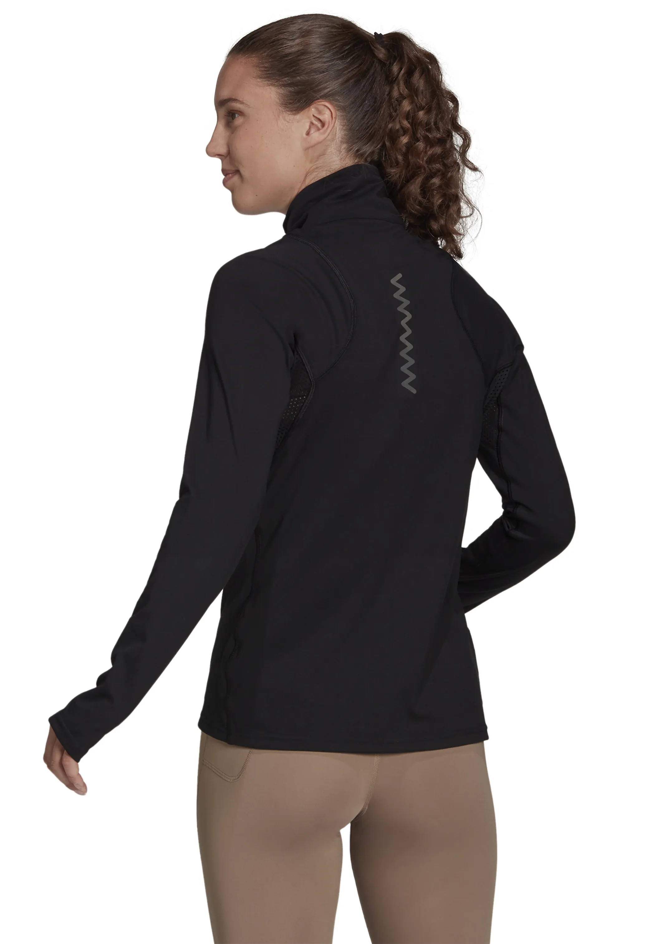 Adidas Womens Run Fast Half-Zip Long Sleeve Sweatshirt <BR> HB9223