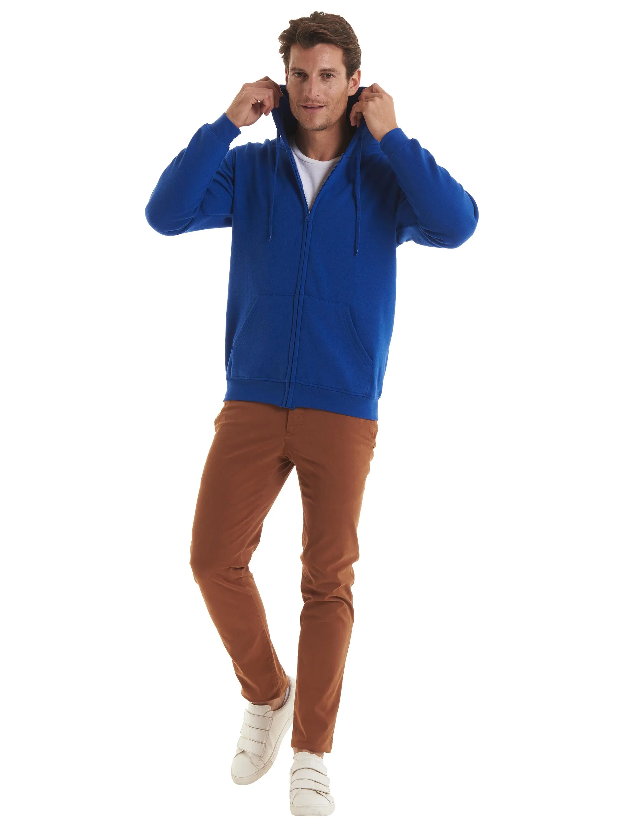 Adults Classic Full Zip Hooded Sweatshirt | Sky