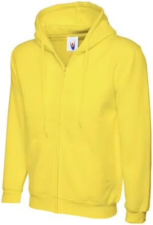 Adults Classic Full Zip Hooded Sweatshirt | Yellow