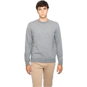 Alpha Studio Gray Wool Mens Crewneck Sweater