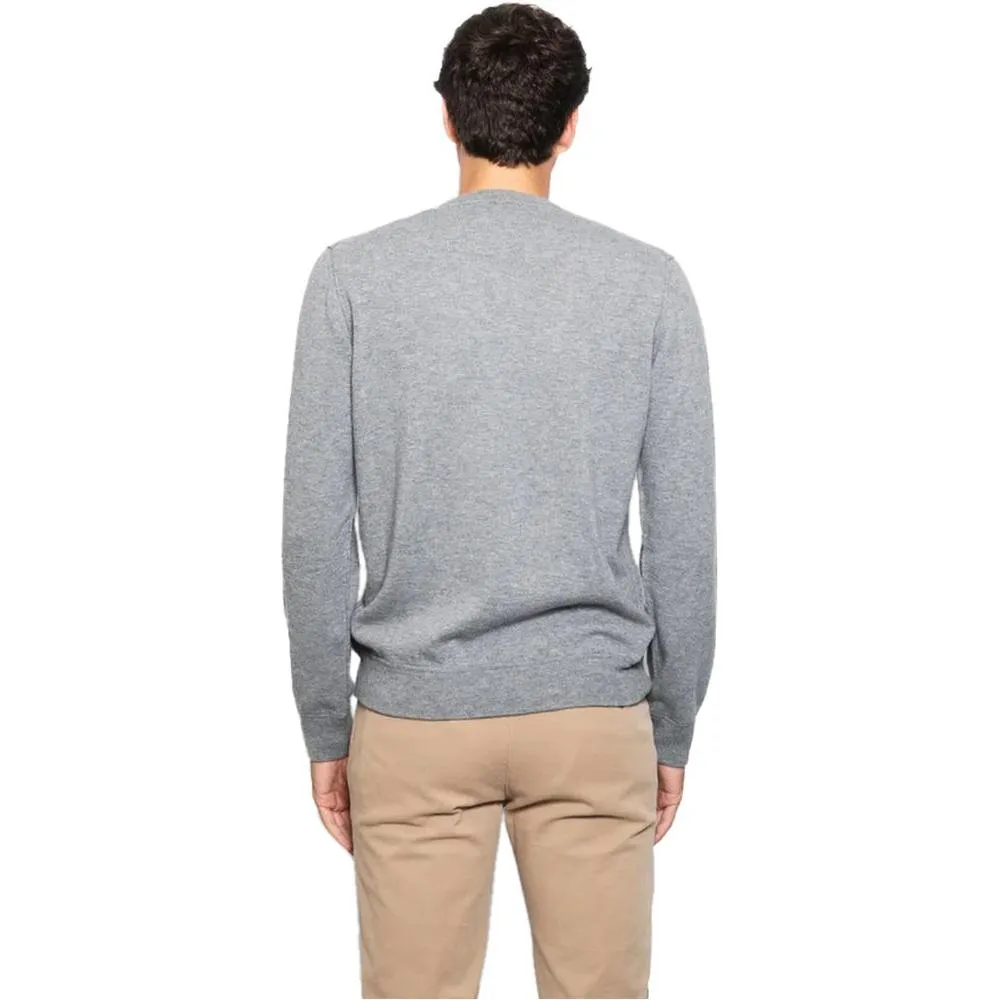 Alpha Studio Gray Wool Mens Crewneck Sweater