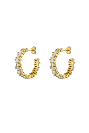 Baguette Hoops 14K Gold Plated