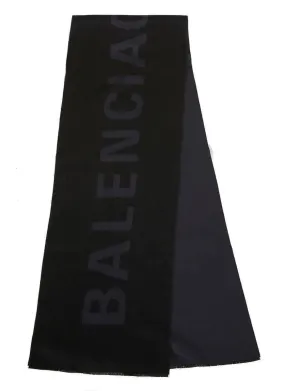 Balenciaga Logo Intarsia-Knit Scarf