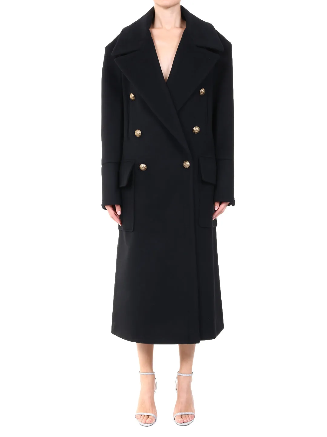 Balmain Double-Breasted Oversized Coat