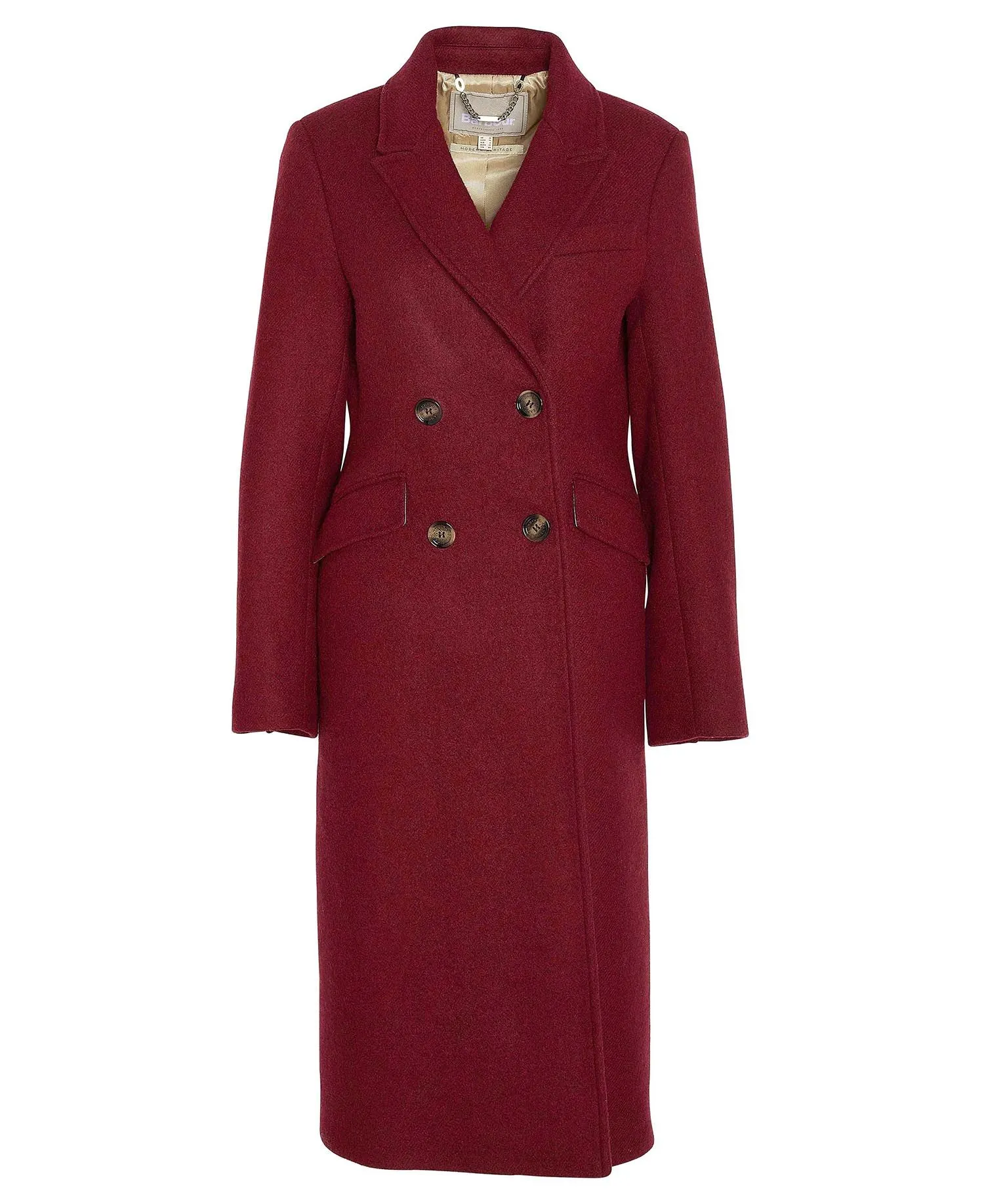 Barbour Marylin Tailored Wool Coat in Burgundy