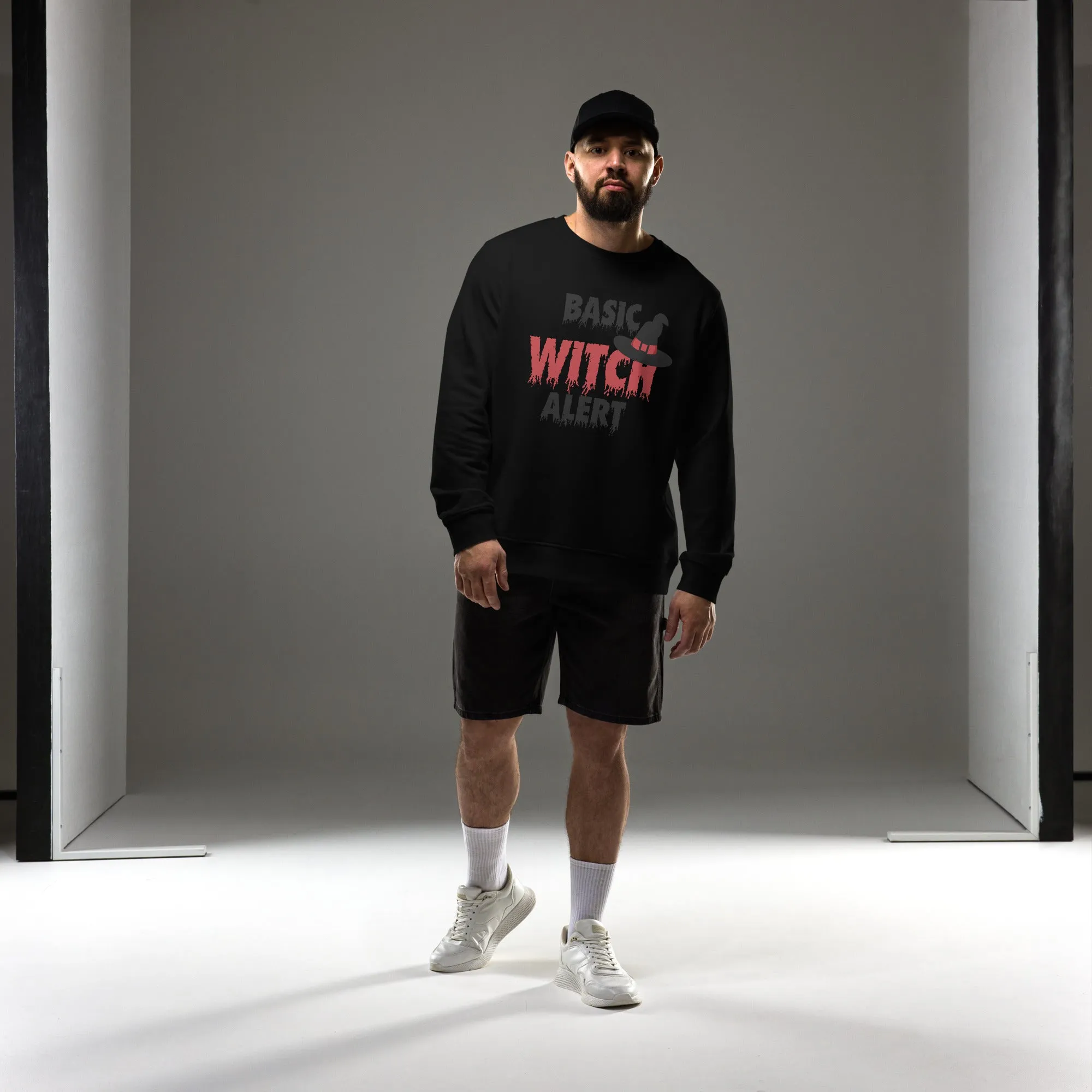 Basic Witch Alert Halloween Graphic Men Organic Sweatshirt