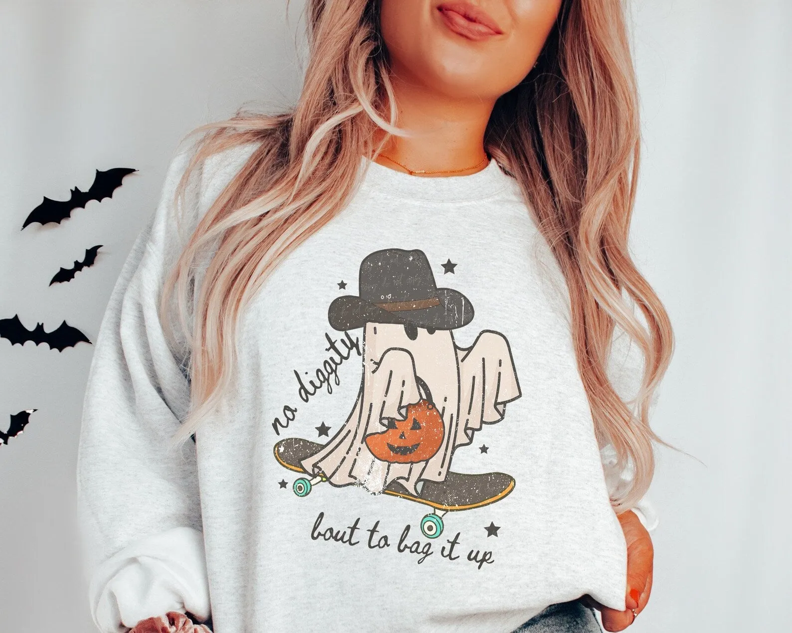 Bella or Gildan Halloween About To Bag It Up - No Diggity Sweatshirt