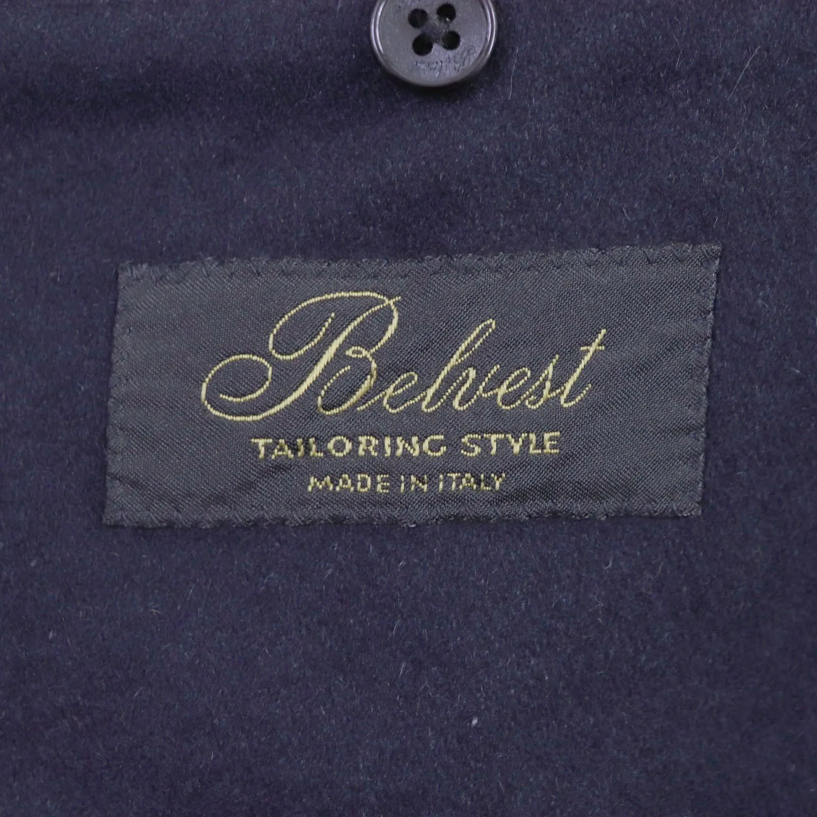 Belvest Cashmere Wool Chester Coat Dark Navy