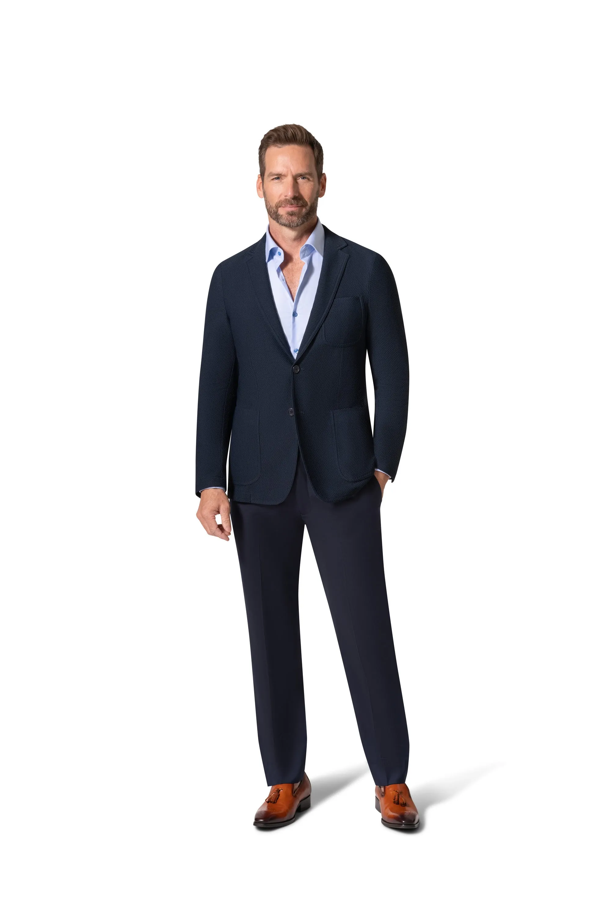 Berragamo Elegant Wool Sport Coat Slim Fit - Navy