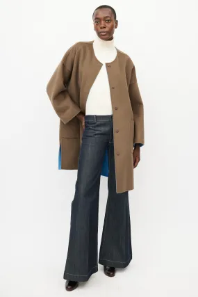 Blue & Brown Reversible Wool Coat