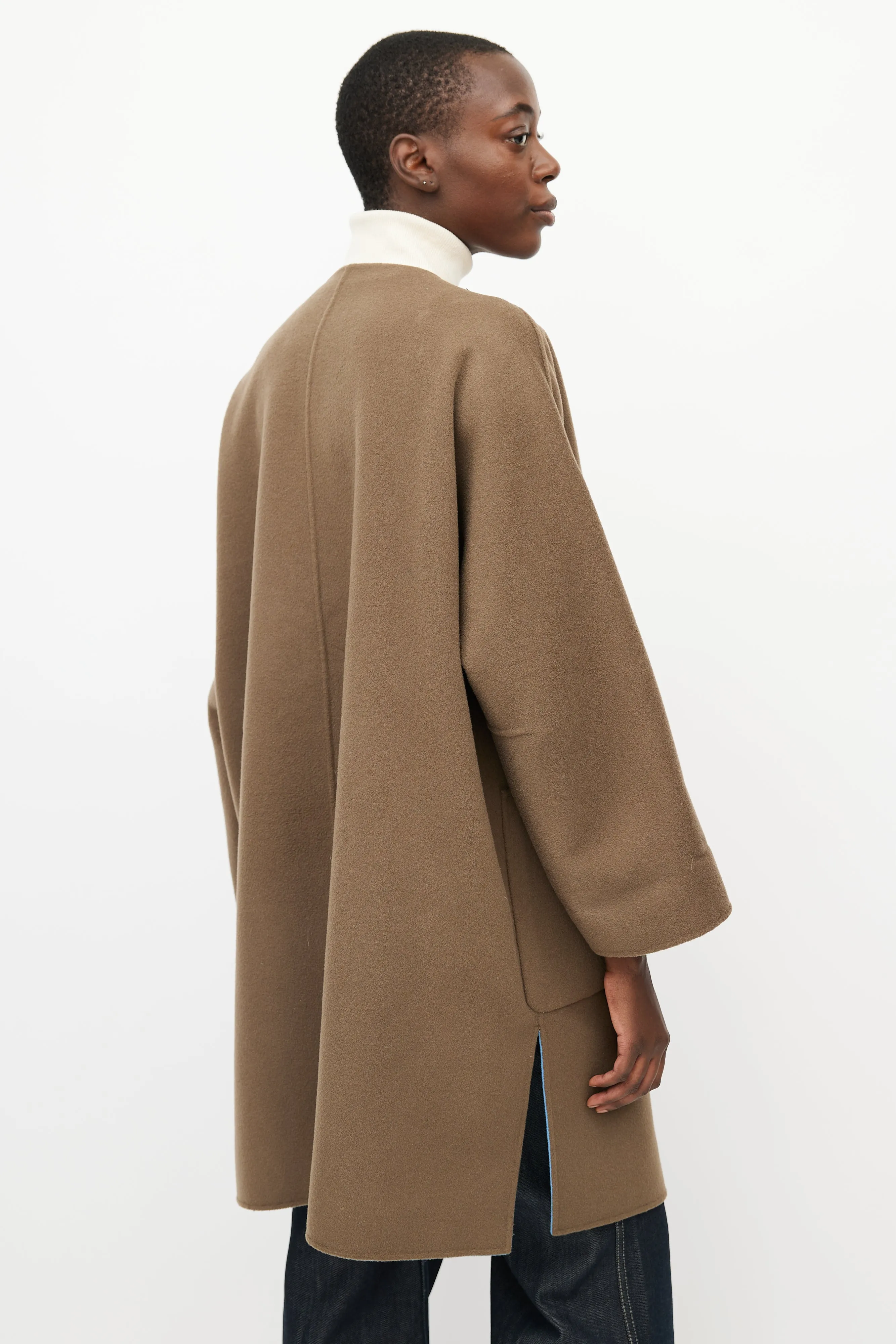 Blue & Brown Reversible Wool Coat