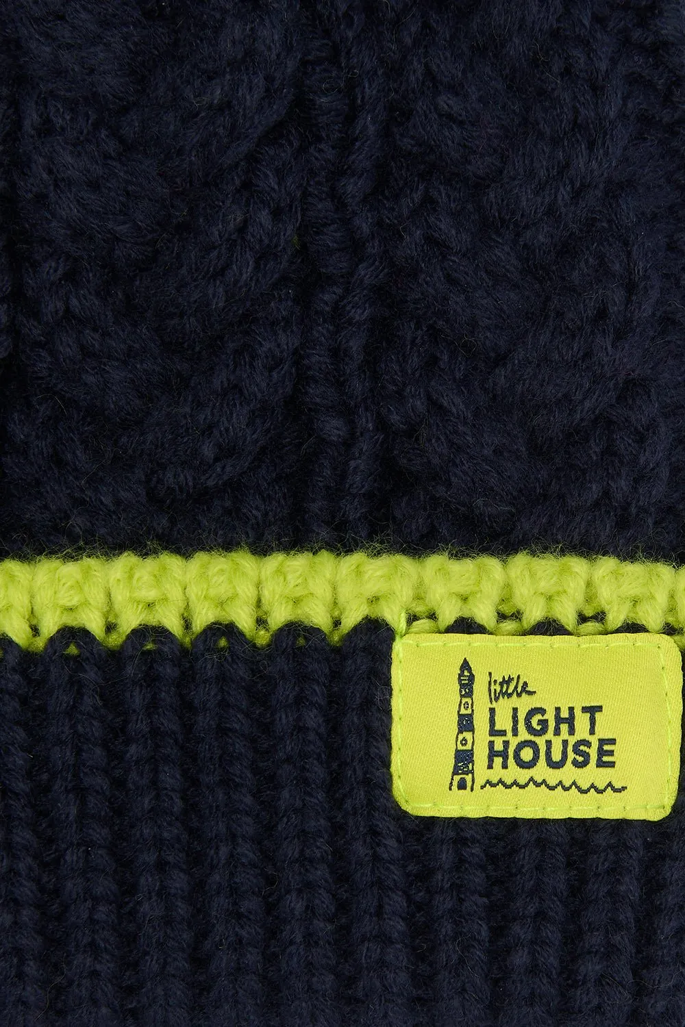 Bobbie Bobble Hat - Navy Lime