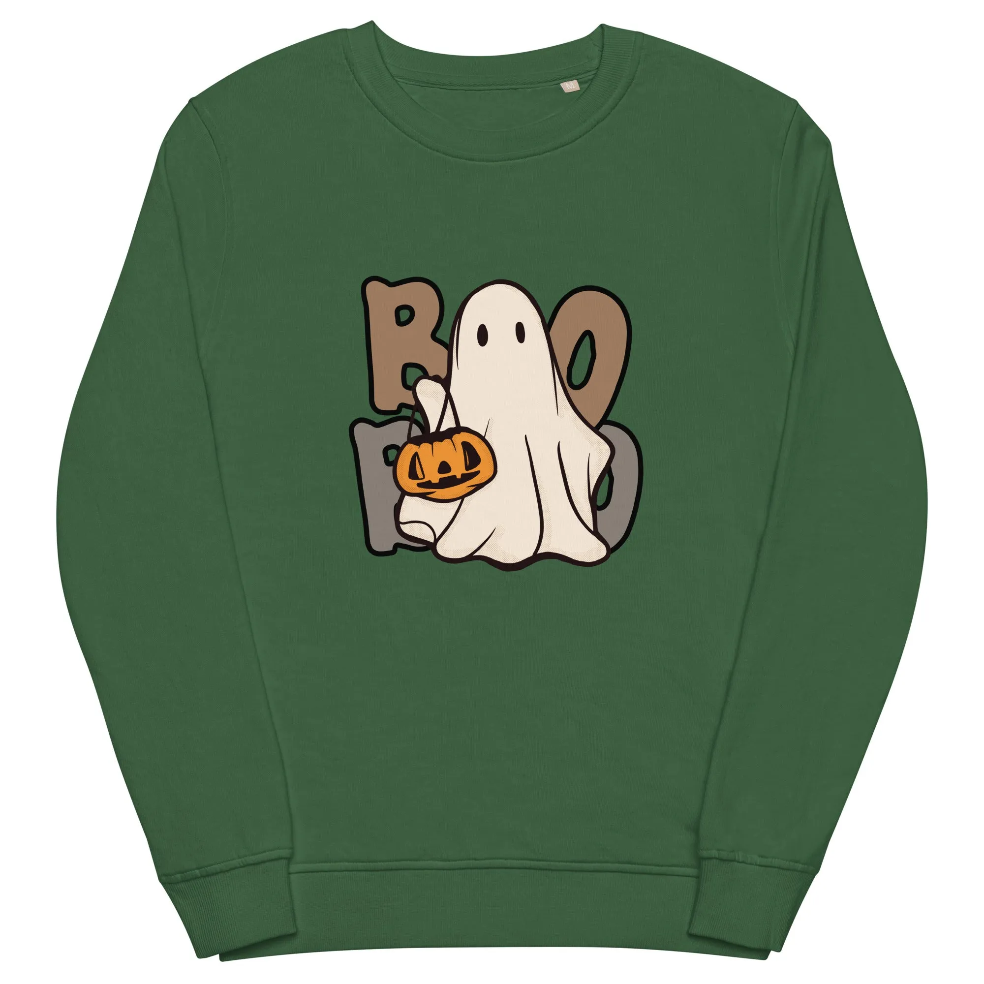 Boo Halloween Graphic Women Organic Sweatshirt