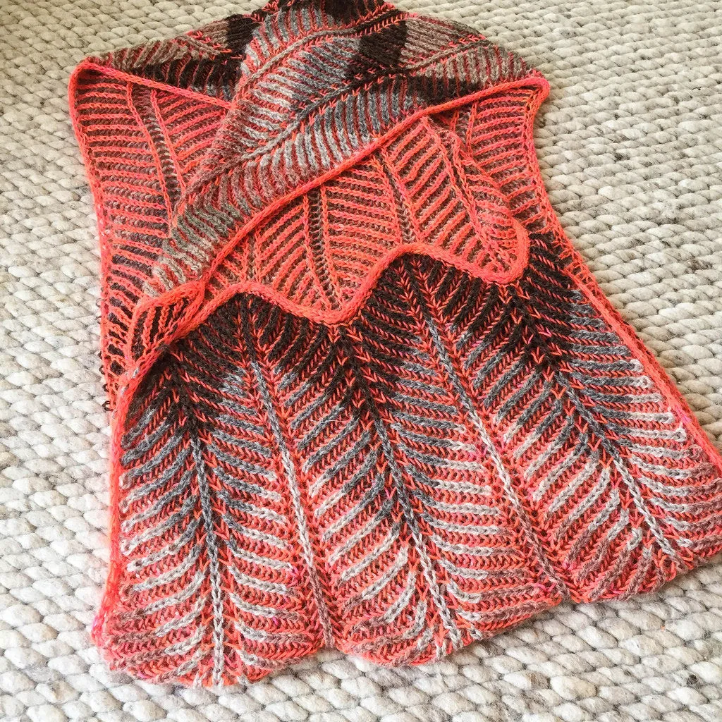 Briochevron Cowl & Scarf, by Westknits. Print Knitting Pattern