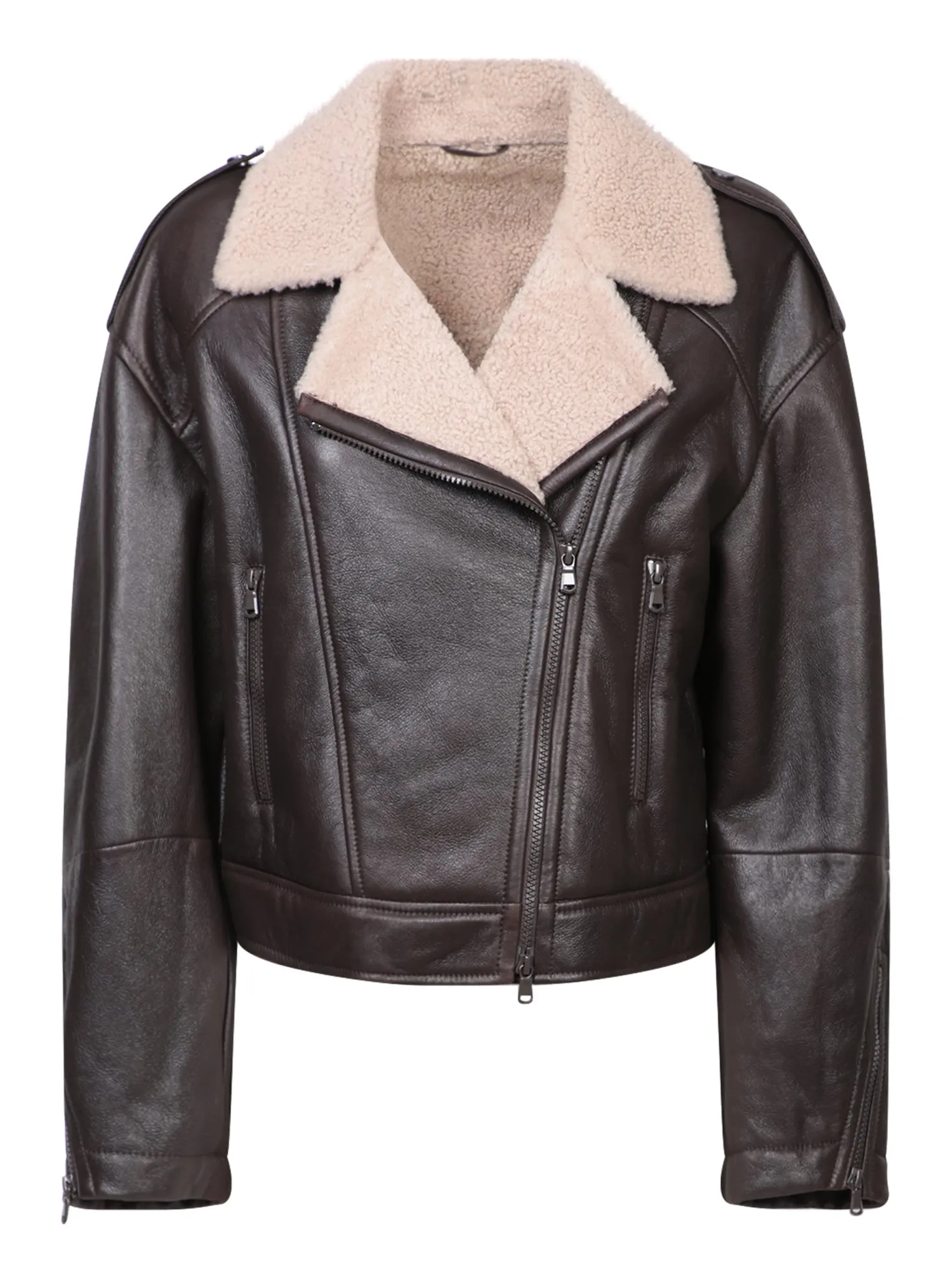 Brown Aviator Shearling Jacket