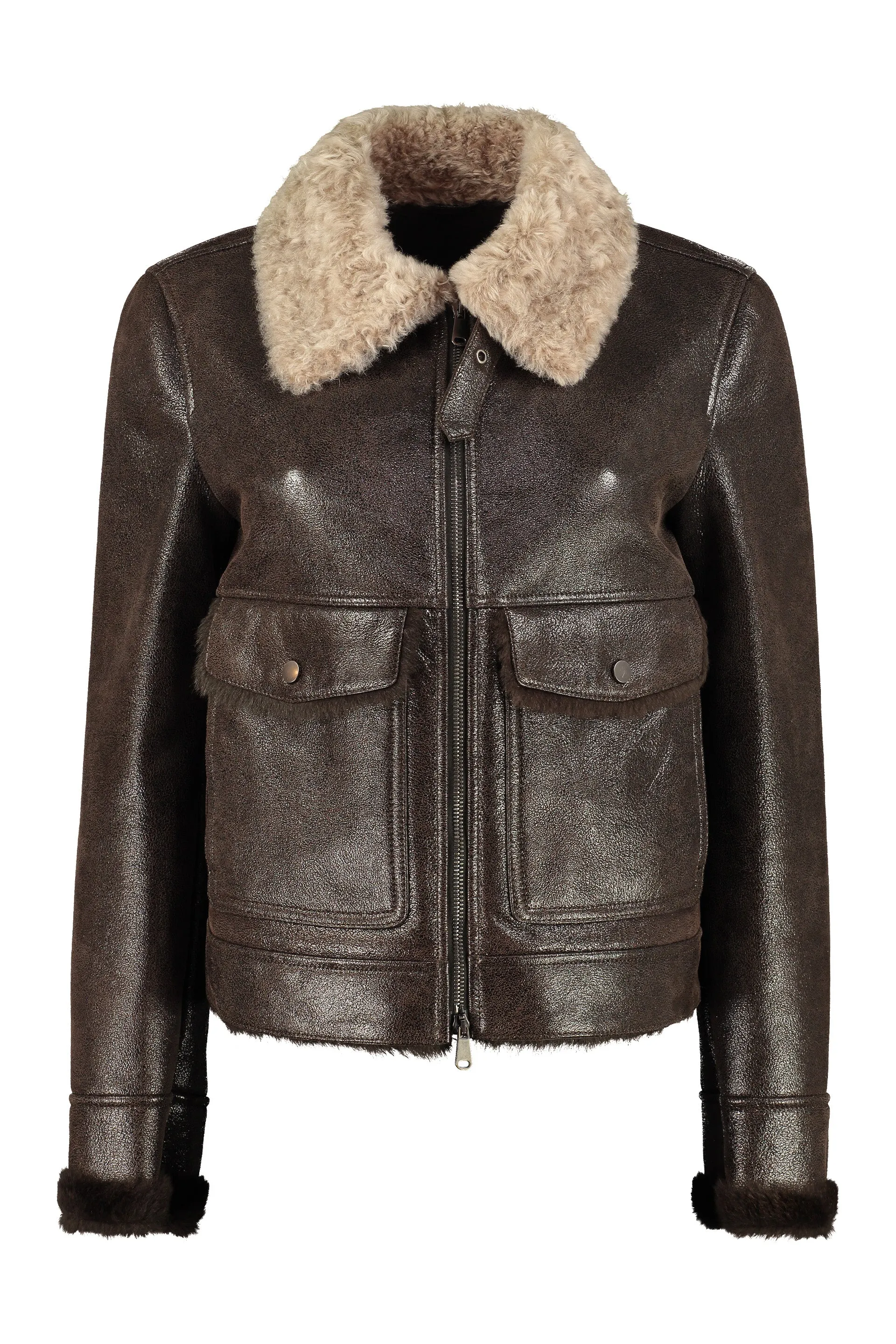 Brunello Cucinelli Shearling Leather Jacket