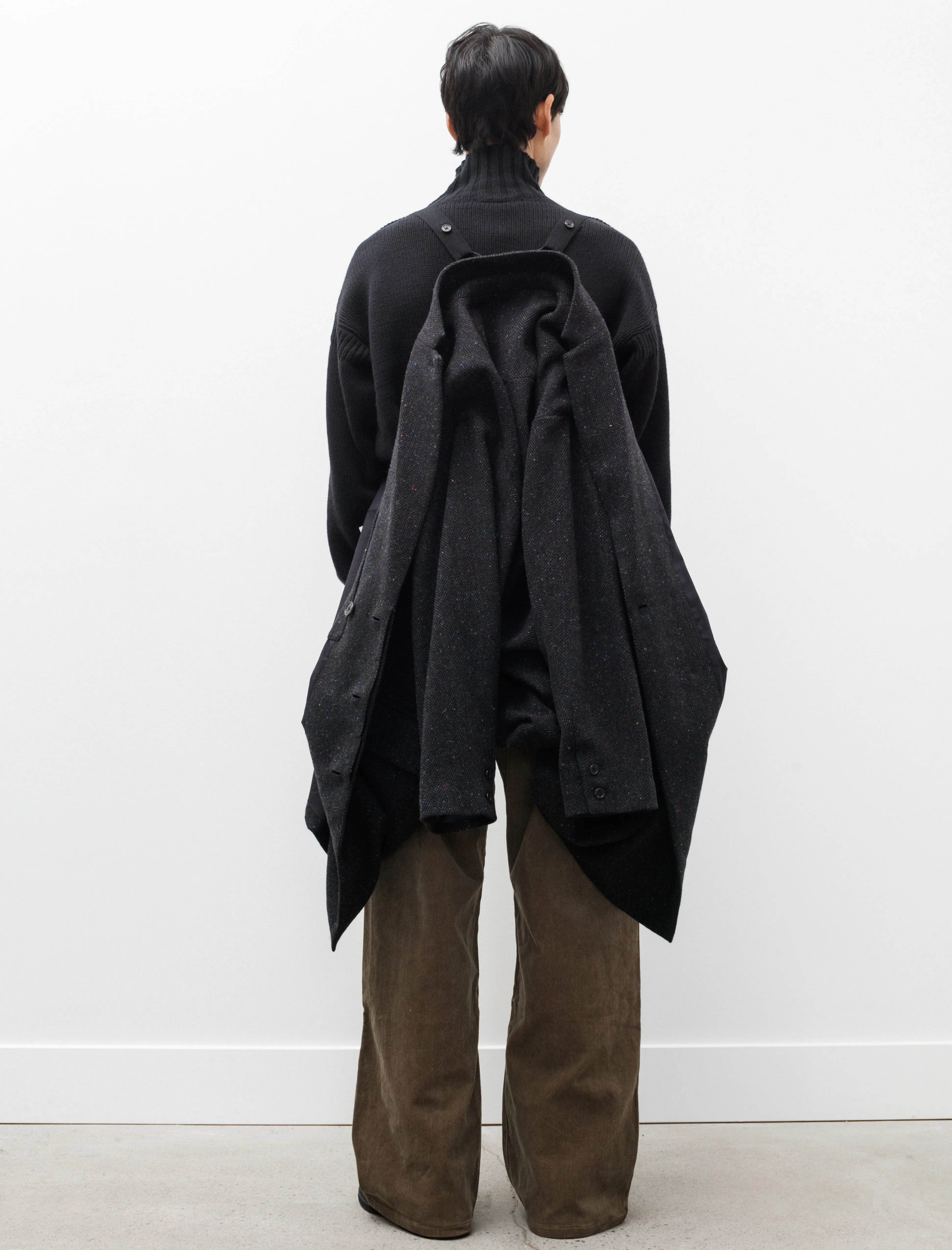 Caban Coat B Dark Charcoal Wool