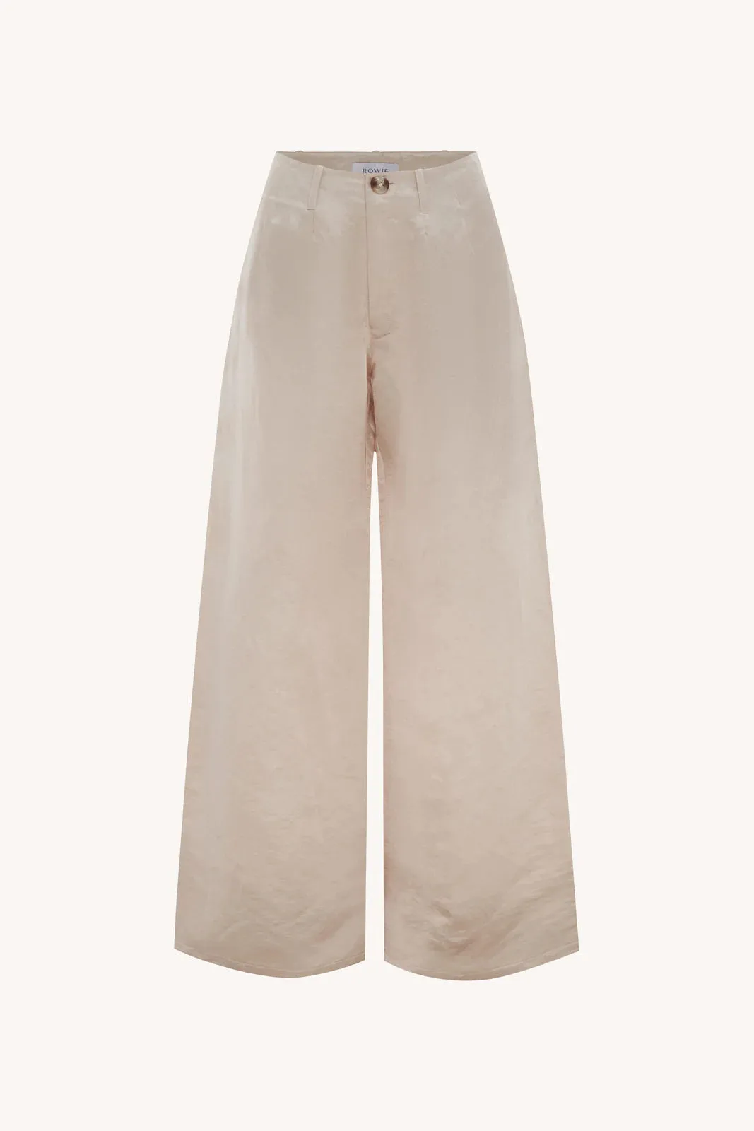 Carlotta Silk Linen Wide Pants - Champagne