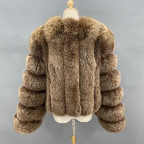 Chocolate Luxury Fur Vertical Pelt Coat