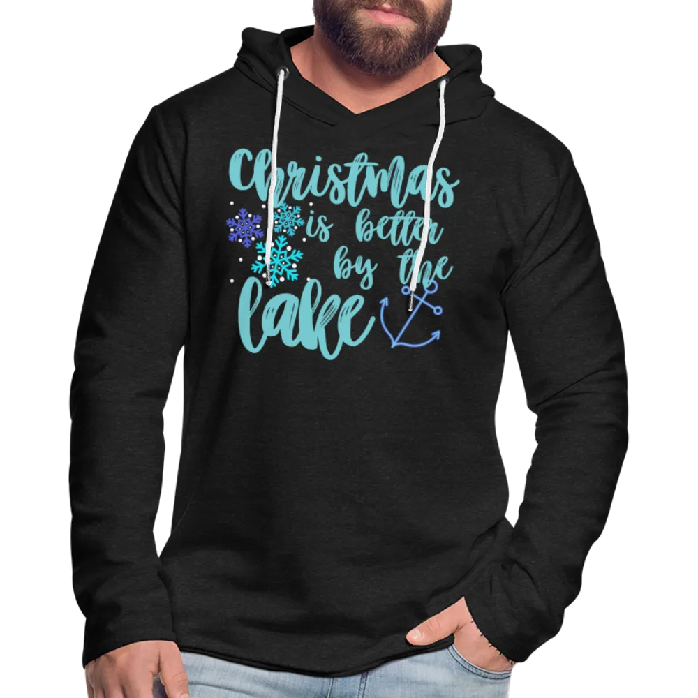 Christmas at the Lake Unisex Lightweight Hoodie, Christmas Sweatshirt