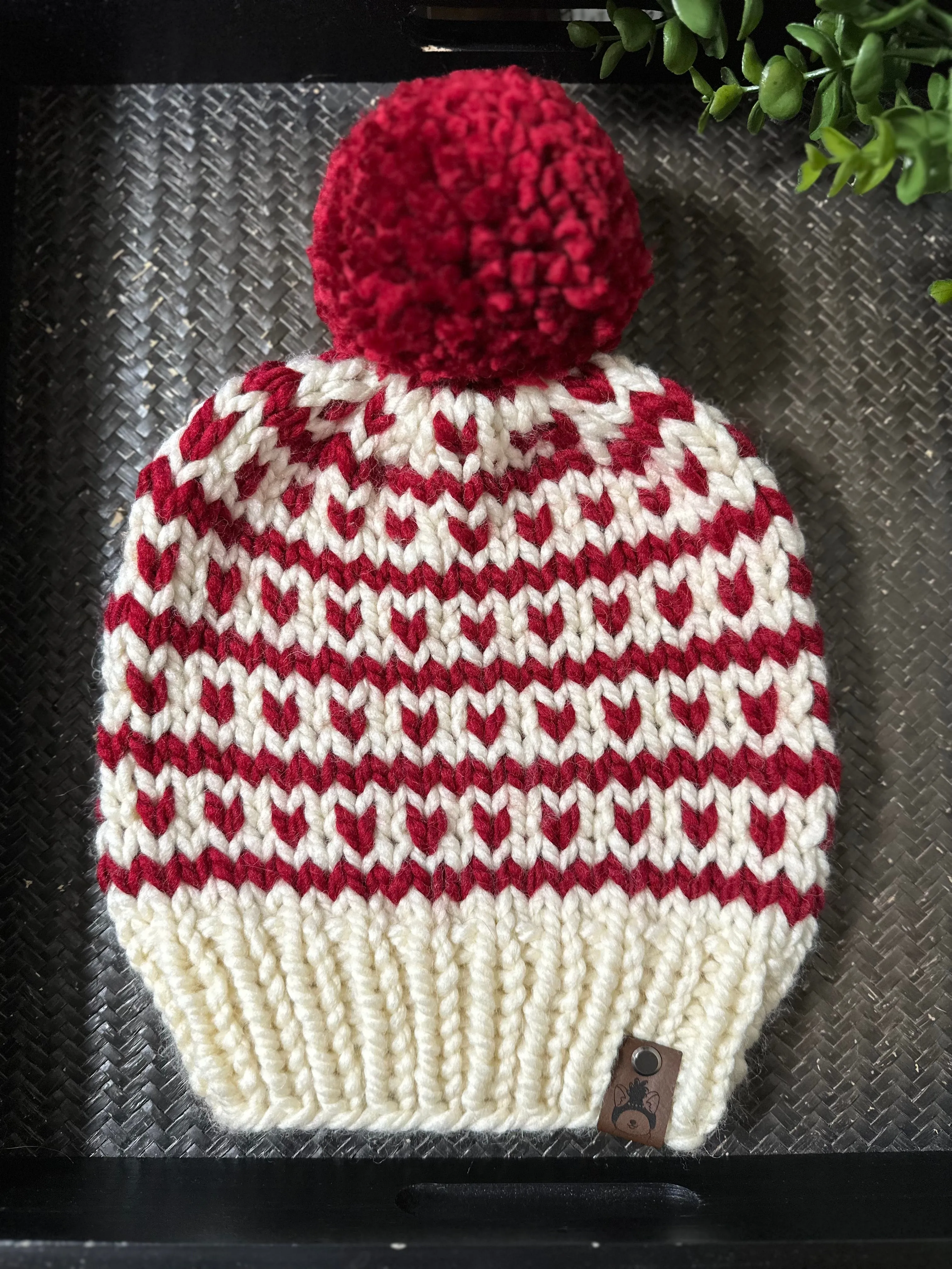 Christmas Heart Knit Beanie