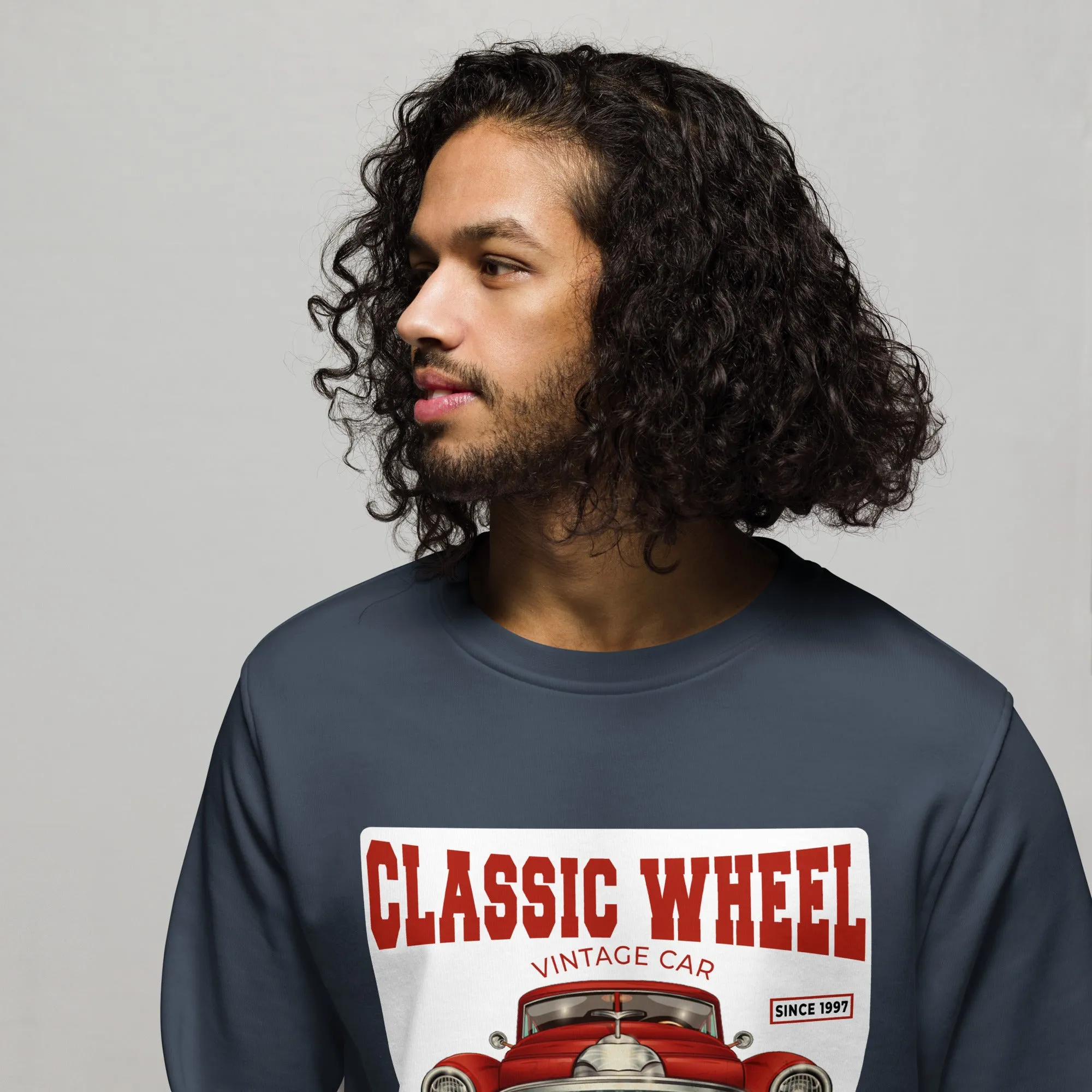 Classic Wheel Vintage Graphic Men Organic Sweatshirt