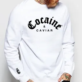 COCAINE & CAVIAR BRICK WHITE SWEATSHIRT