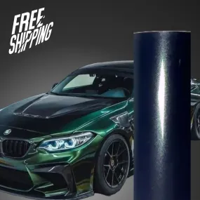 Color Shift Glitter Aurora Green Car Wrap