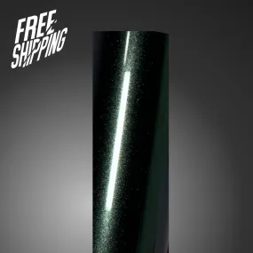 Color Shift Glitter Cymophanite Green Vinyl Wrap