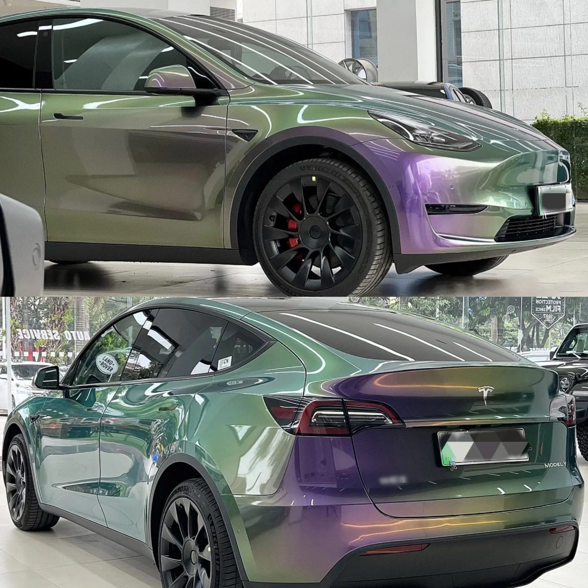 Color Shift Glitter Green Purple Vinyl Wrap