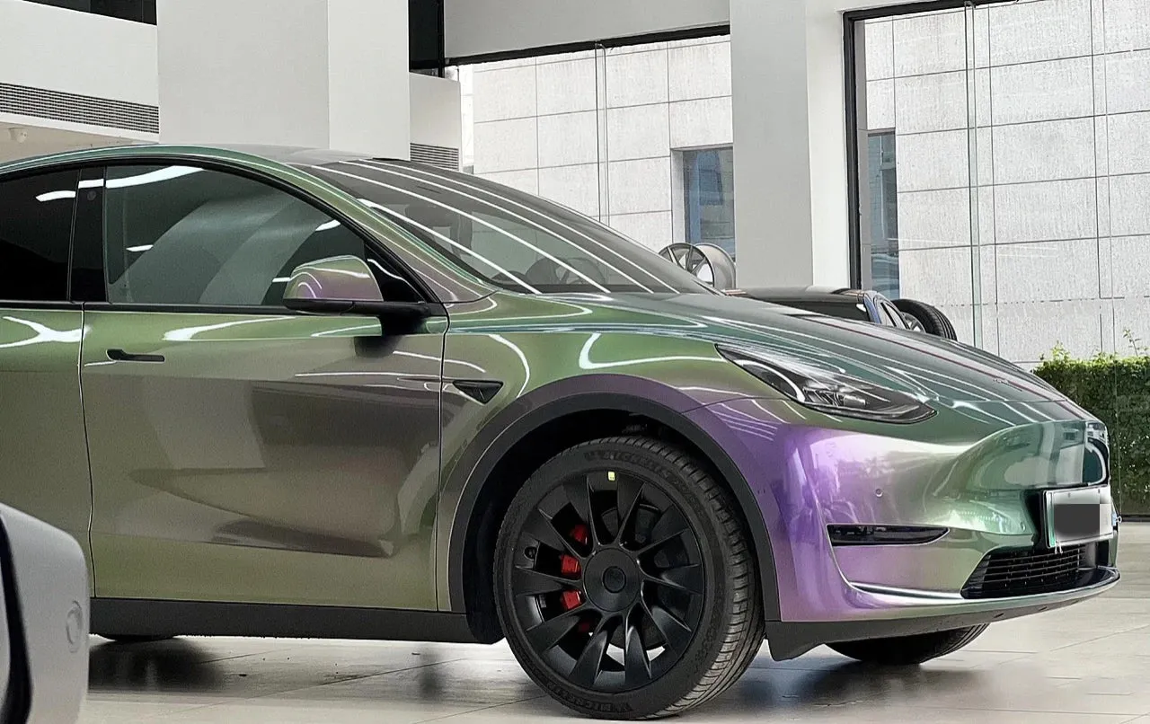 Color Shift Glitter Green Purple Vinyl Wrap