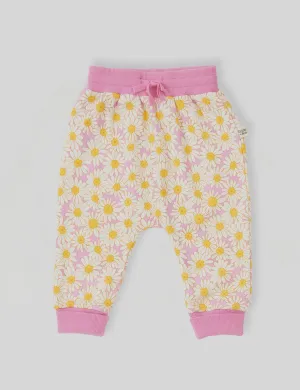 Daisy Meadow Terry Sweatpants - Fairy Floss Golden