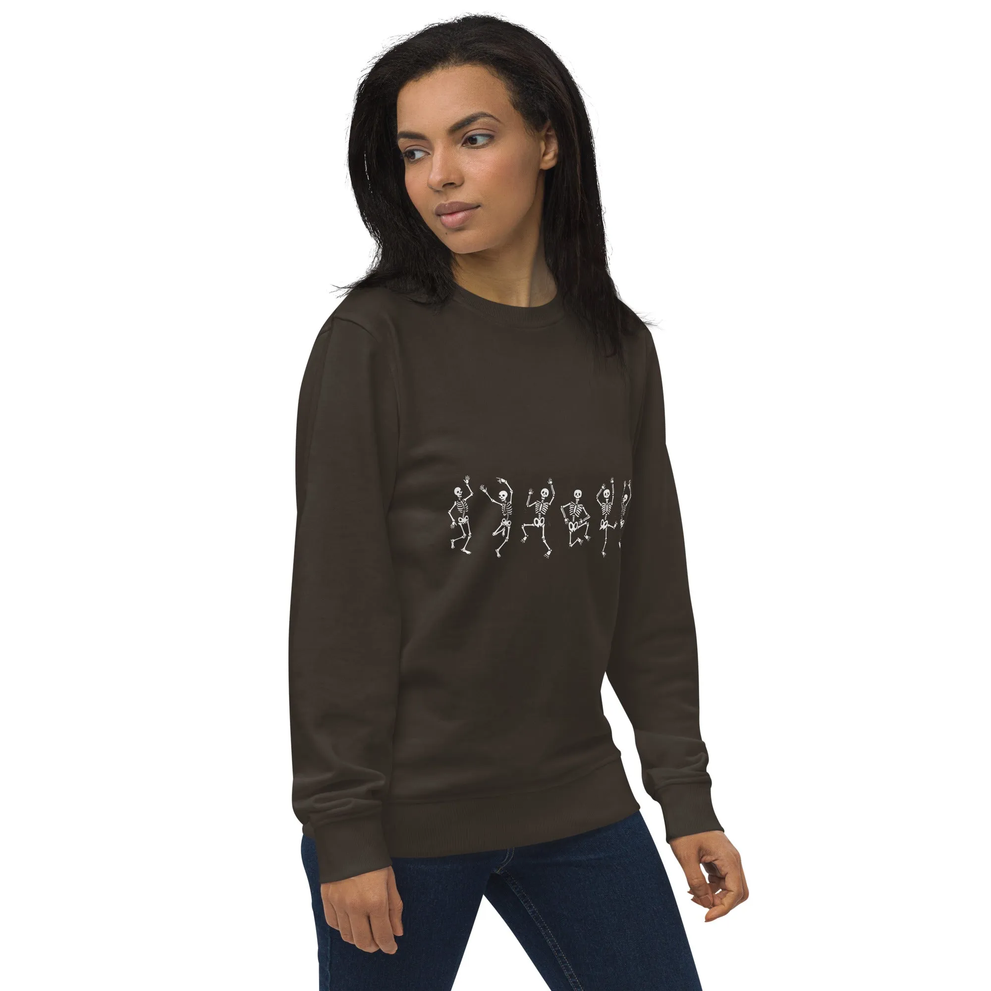 Dancing Skeletons Halloween Graphic Women Organic Sweatshirt