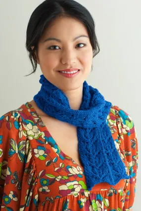 Deep Blue Lace Scarf Pattern (Knit)