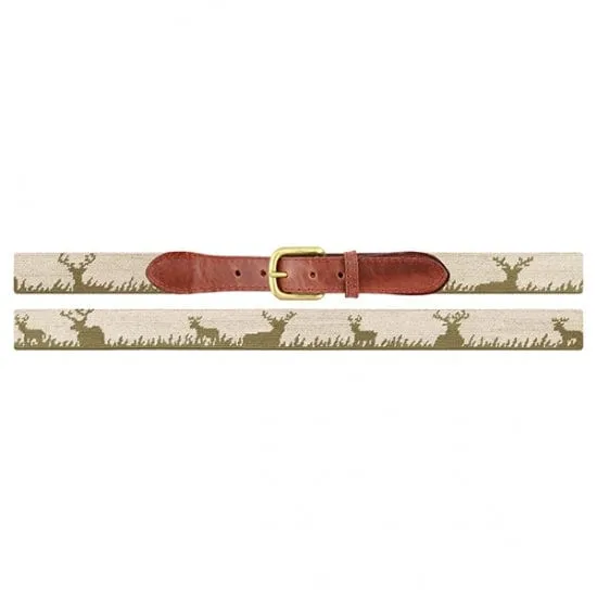 Deer Hunting Needlepoint Belt