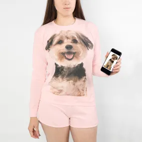 Dog Face Ladies Pink Loungewear Set