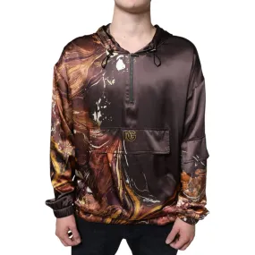 Dolce & Gabbana Brown Tie Dye Hooded Sweatshirt Sweater