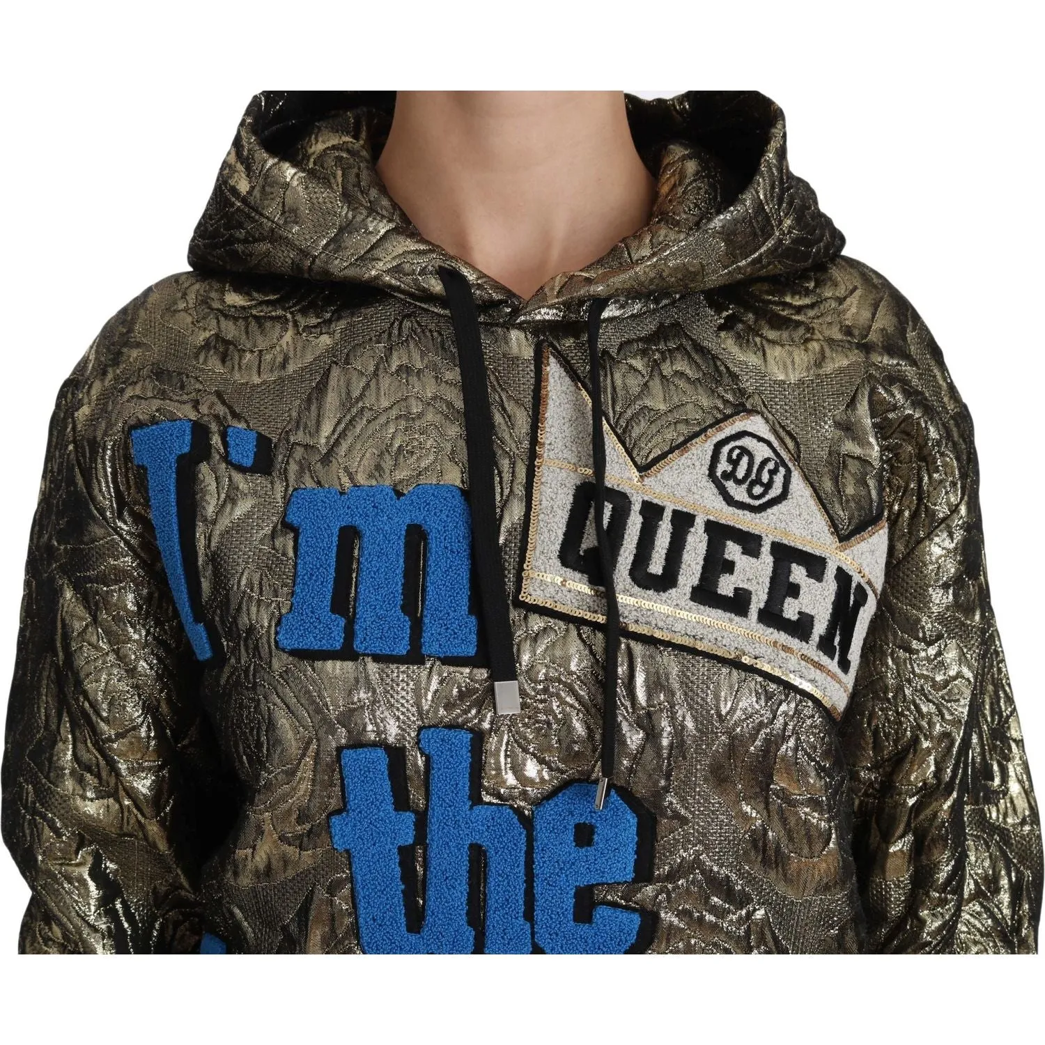 Dolce & Gabbana Im The Queen Multicolor Hoodie Sweatshirt