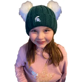 Double-Pom Knit Youth Hat