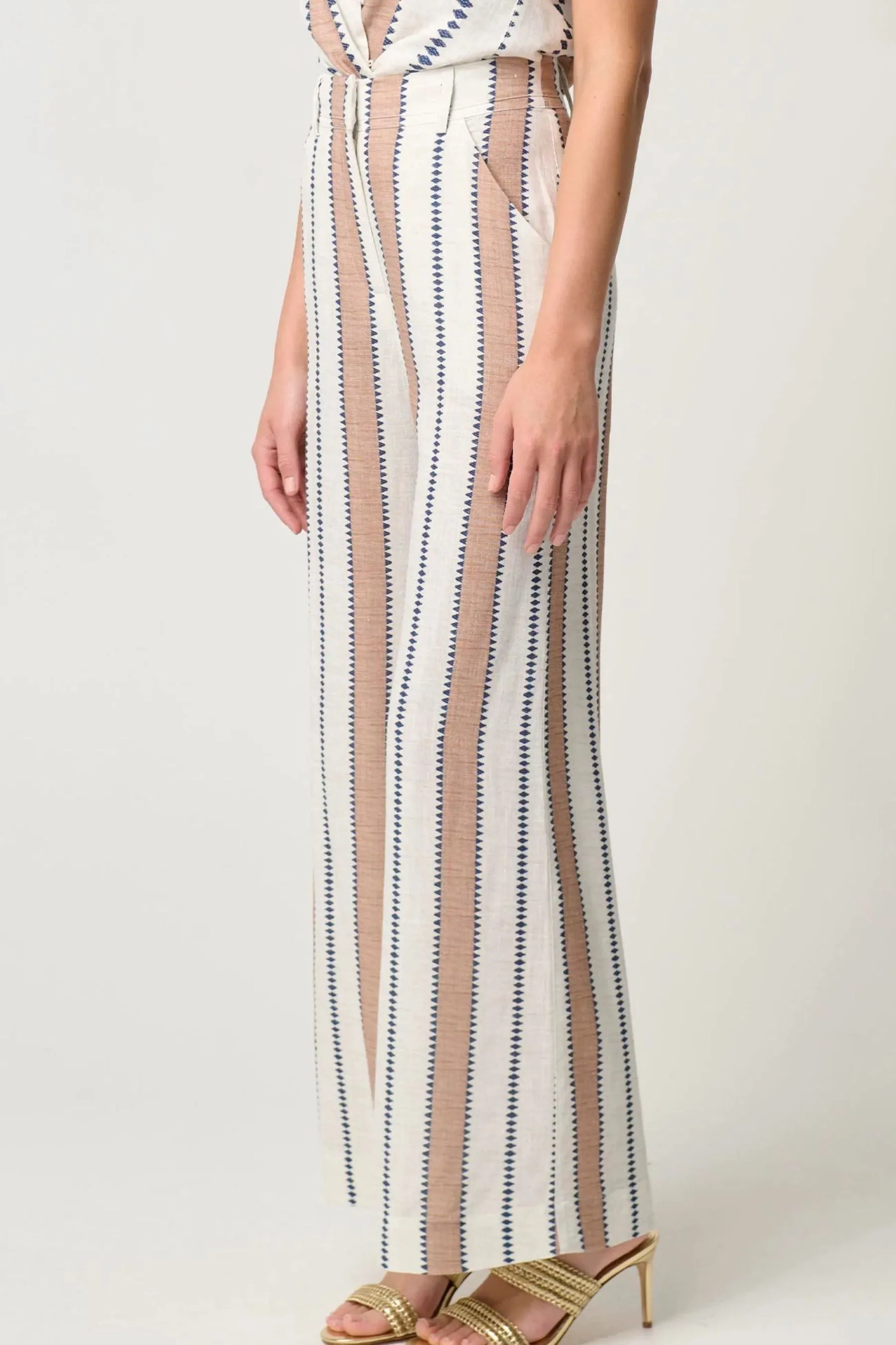 Dynasty Wide Leg Pant | Cayman Stripe