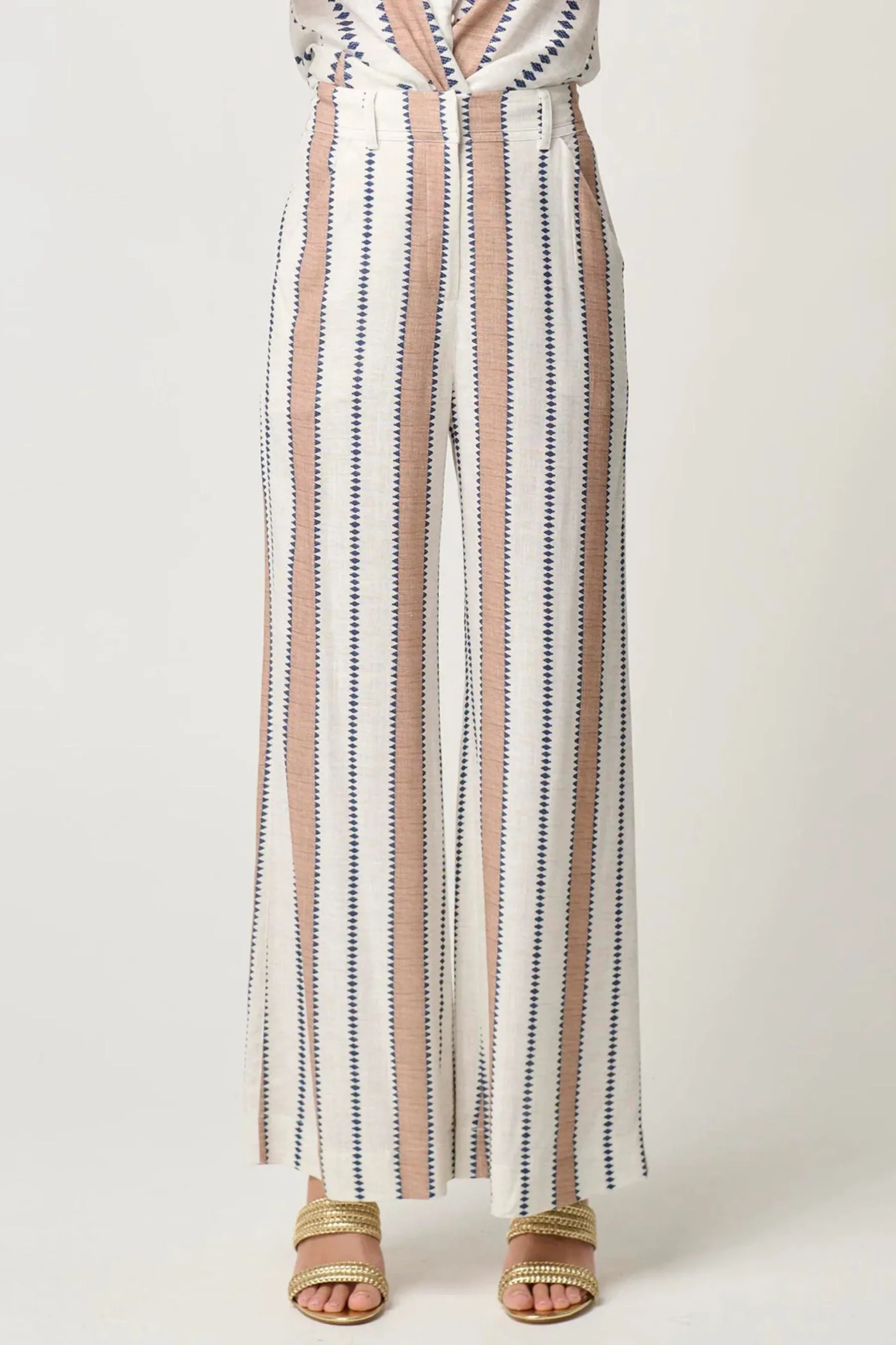 Dynasty Wide Leg Pant | Cayman Stripe