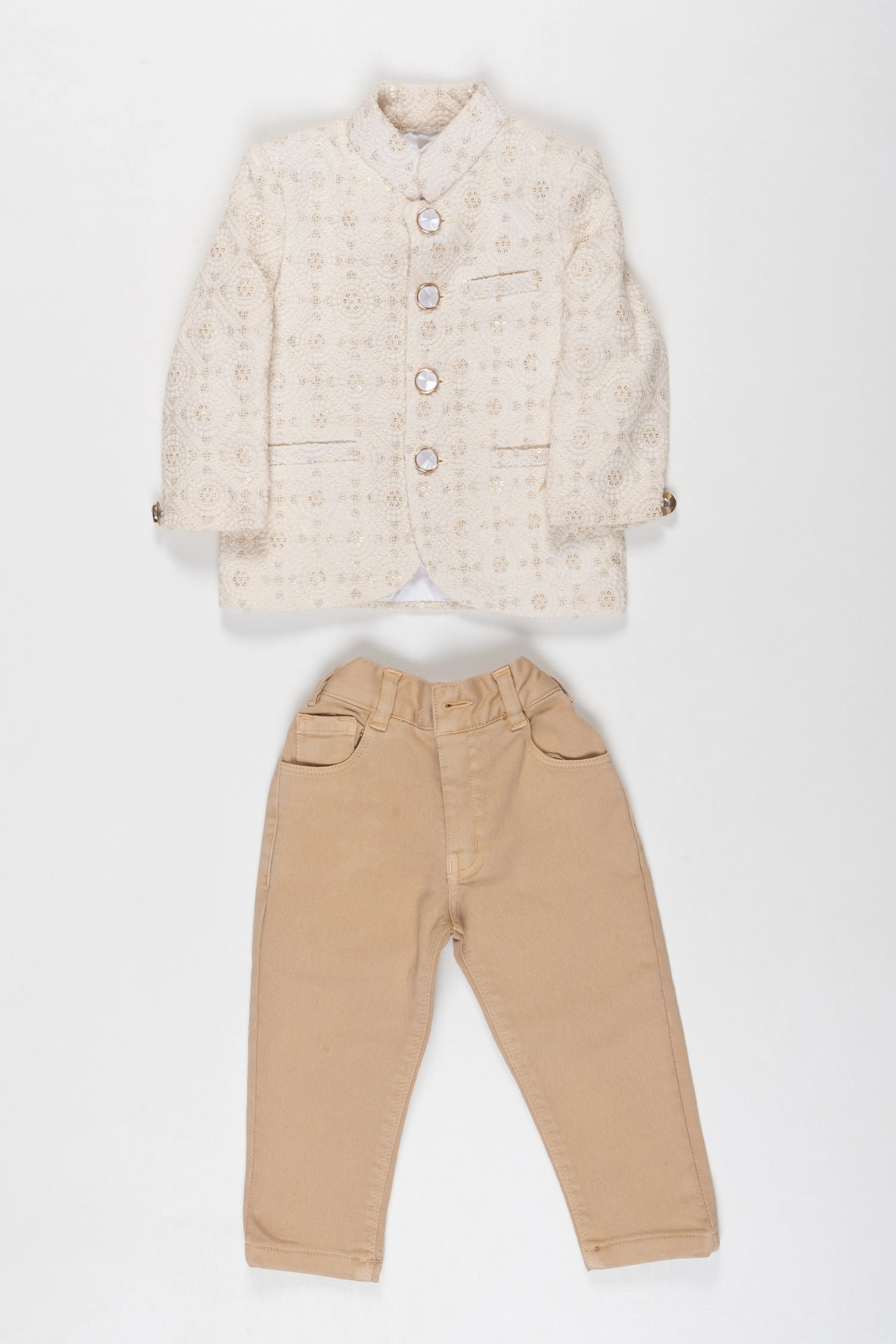 Elegant Boys Festive Jacket Set with Designer Touch