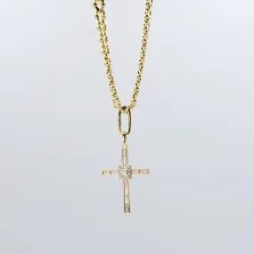 Elegant Cross Gold Necklace I-38