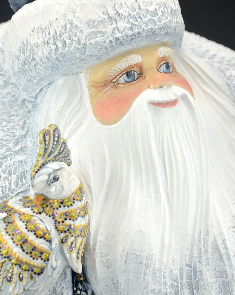 Elegant White Russian Santa Claus with Firebird