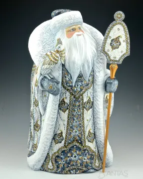 Elegant White Russian Santa Claus with Firebird